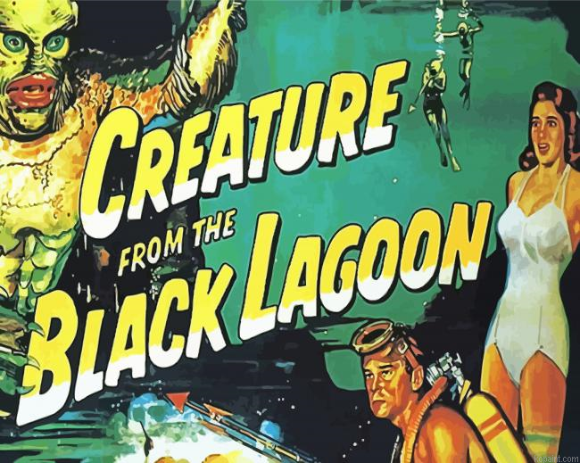 Creature From Black Lagoon Poster Painting By Numberss.png