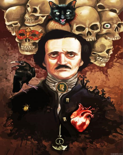 Creepy Allan Poe Painting By Numberss.png