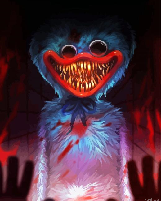 Creepy Huggy Wuggy Painting By Numberss.png