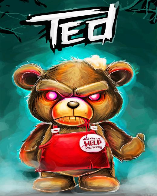 Creepy Teddy Bear Painting By Numberss.png