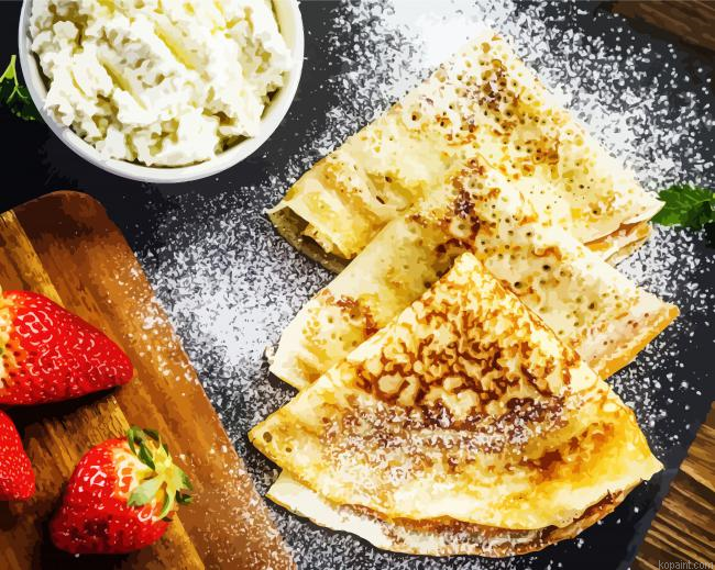 Crepes With Strawberry Painting By Numberss.png