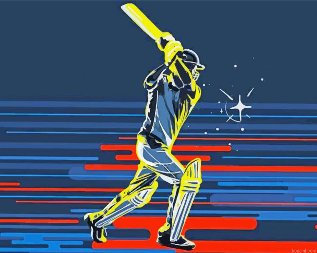 Cricket Player Art Painting By Numberss.png