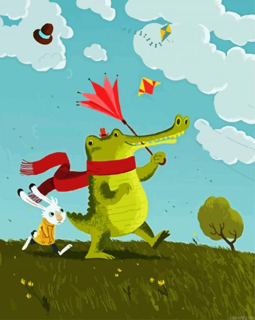 Crocodile And Rabbit Painting By Numberss.png