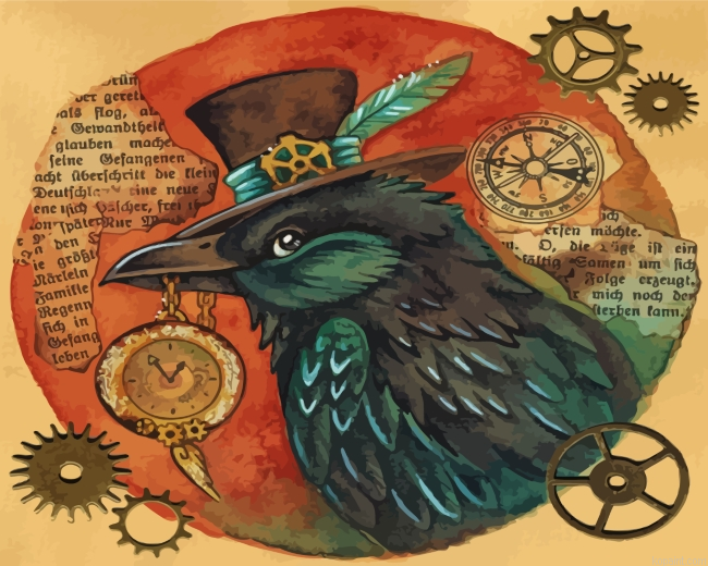 Crow Steampunk Painting By Numberss.png