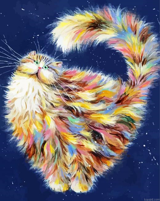 Crunch Abstract Cat Paint By Numbers