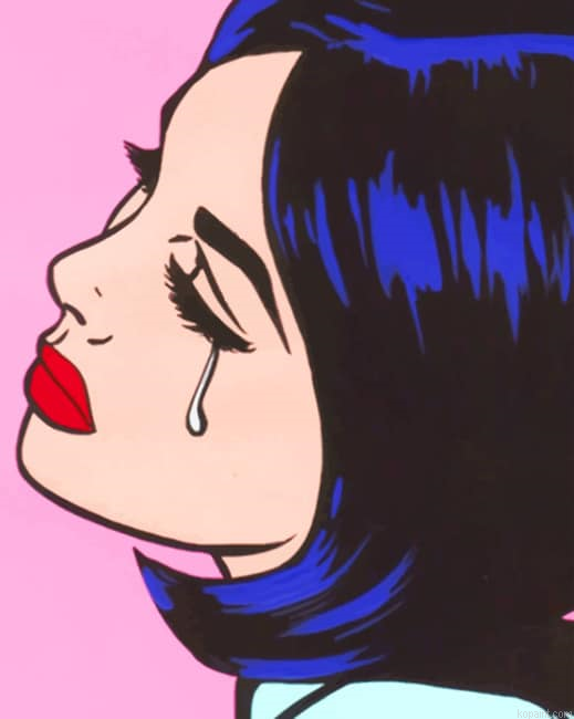 Crying Girl Pop Art New Painting By Numberss.png