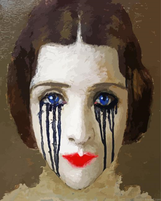 Crying Woman Art Paint by Numbers