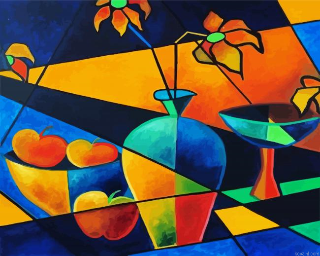 Cubism Flowers Painting By Numberss.png