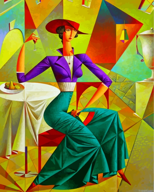 Cubism Lady Painting By Numberss.png