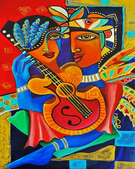 Cubist Woman And Cat Painting By Numberss.png