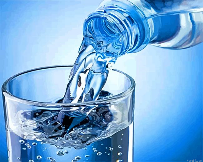 Cup And Bottle Of Water Painting By Numberss.png