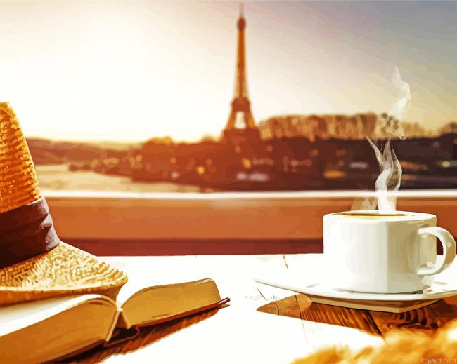 Cup Of Coffe In Paris France Paint By Numbers