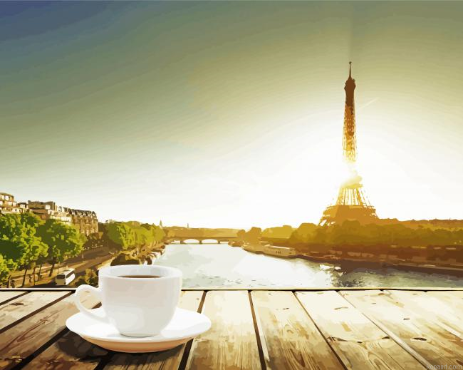 Cup Of Coffe In Paris Paint By Numbers