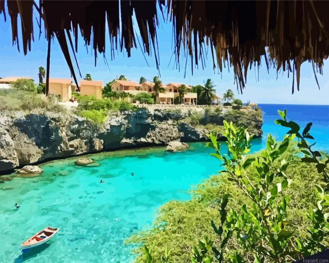 Curacao Island Beach Paint by Numbers