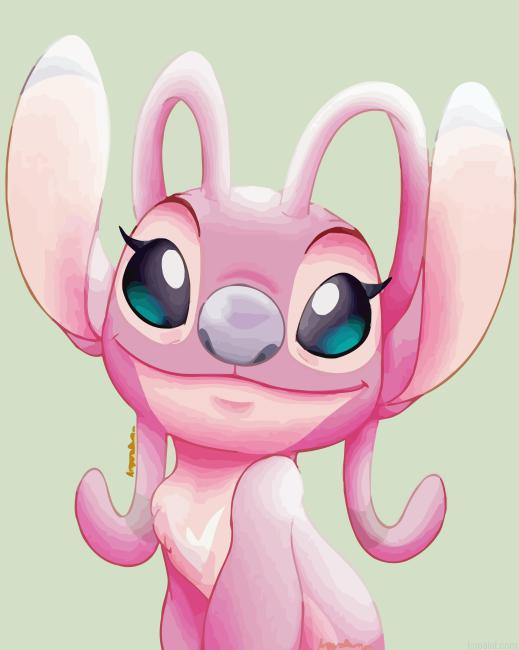 Cute Angel From Stitch Painting By Numberss.png