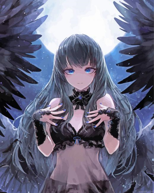 Cute Angelic Anime Girl Painting By Numberss.png