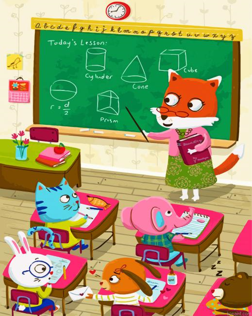 Cute Animals Studying Painting By Numberss.png