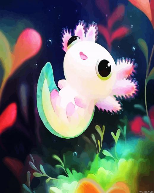 Cute Axolotl Art Painting By Numberss.png
