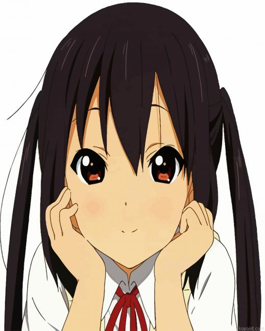 Cute Azusa Nakano Character Painting By Numberss.png