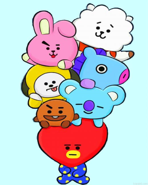 Cute Bt21 Painting By Numberss.png