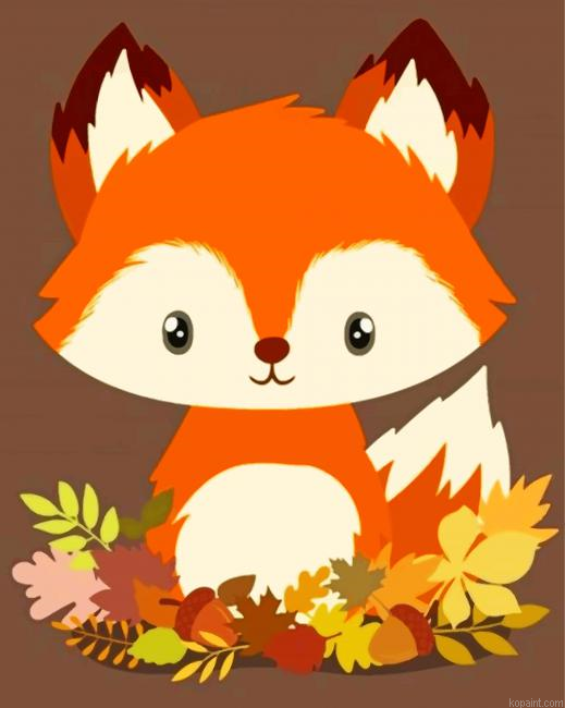 Cute Baby Fox Painting By Numberss.png