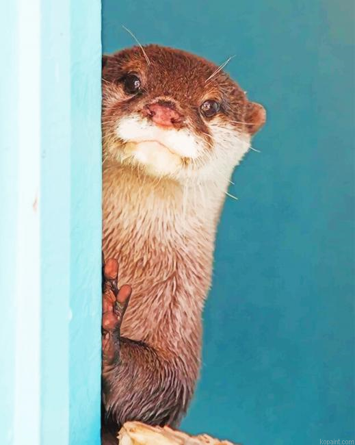 Cute Baby Otter Painting By Numberss.png