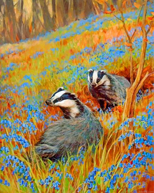 Cute Badgers Painting By Numberss.png