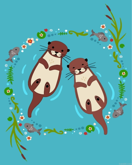 Cute Beavers Painting By Numberss.png