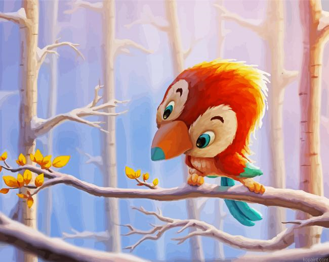 Cute Bird Animal Painting By Numberss.png