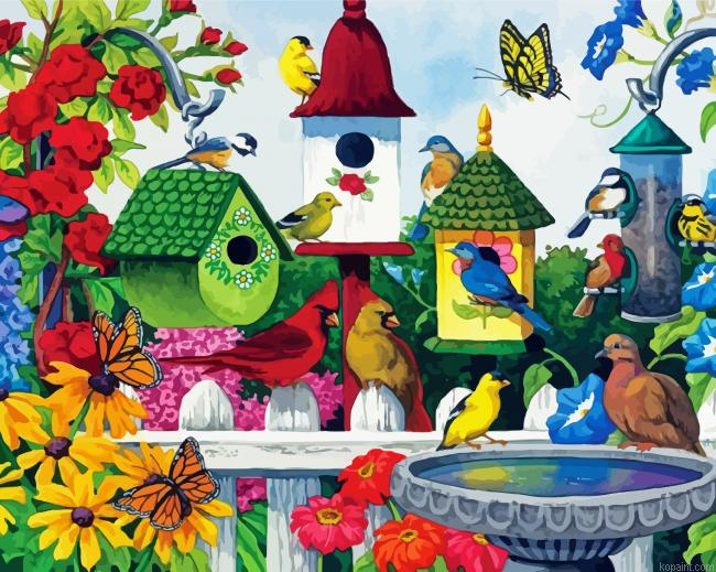 Cute Birdhouse Painting By Numberss.png
