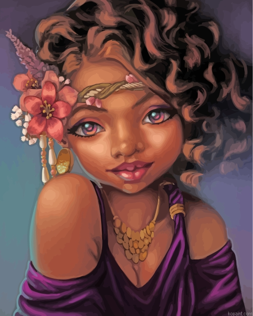 Cute Black Woman Paint By Numbers