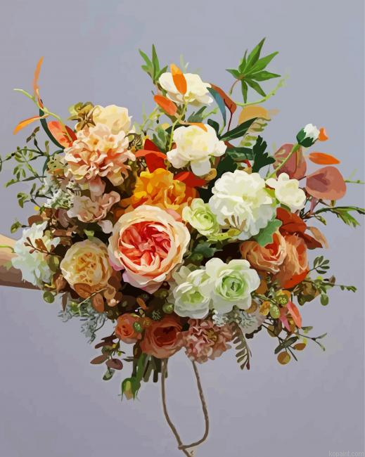 Cute Boho Bouquet Paint By Numbers