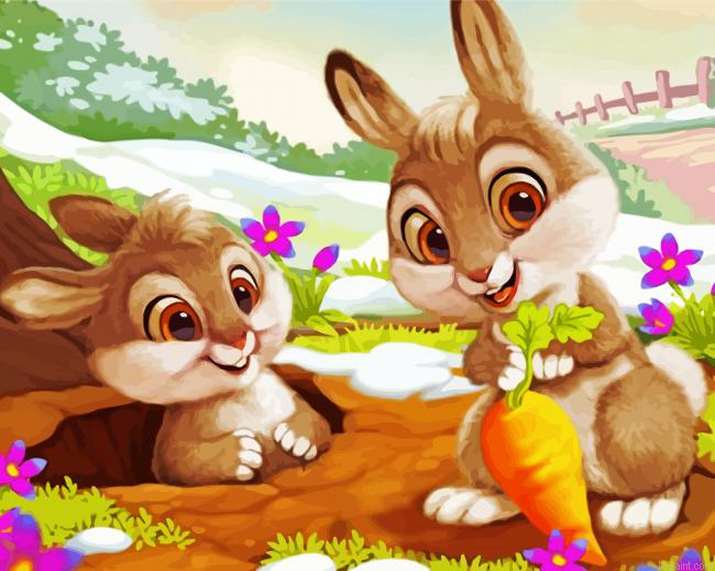 Cute Bunnies Painting By Numberss.png
