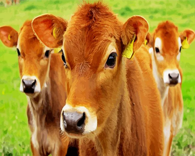 Cute Calves Paint By Numbers