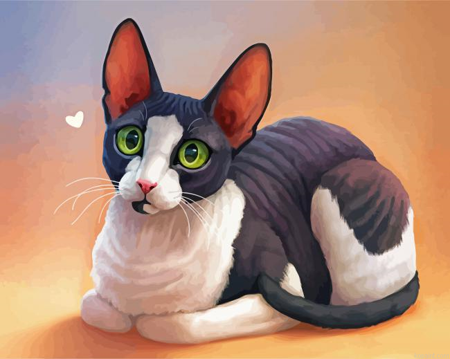 Cute Cat With Big Ears Painting By Numberss.png