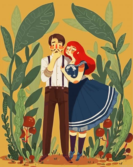 Cute Couple Illustration Painting By Numberss.png
