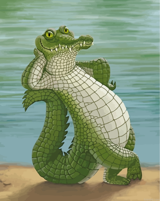 Cute Crocodile Painting By Numberss.png