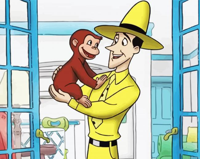 Cute Curious George Mr Painting By Numberss.png