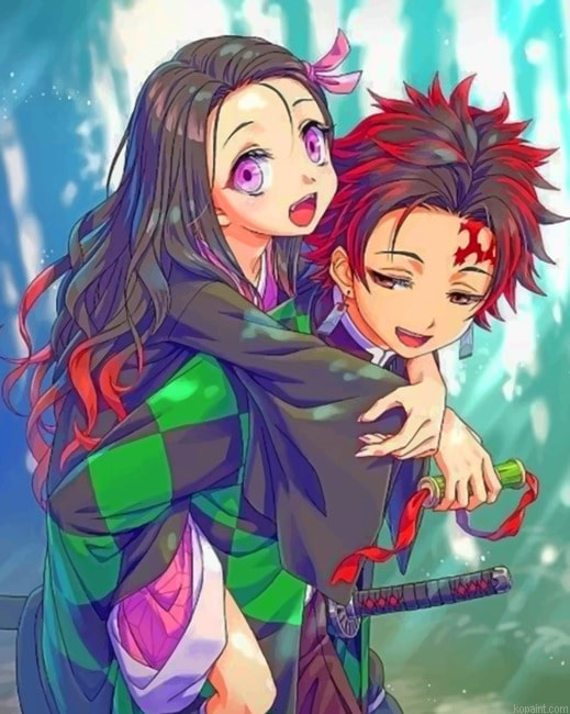 Cute Demon Slayer Anime New Painting By Numberss.png