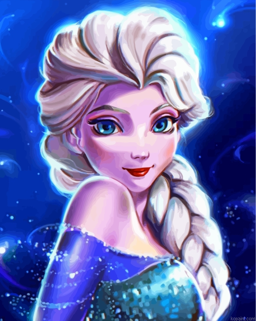 Cute Disney Elsa Art Painting By Numberss.png