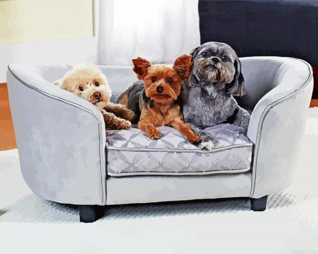 Cute Dogs On Couch Paint By Numbers