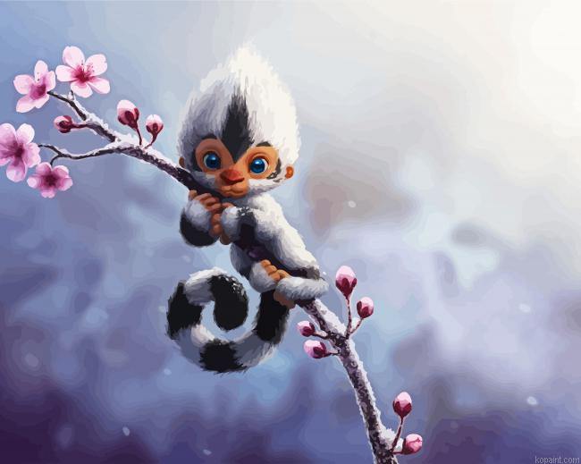 Cute Fantasy Snow Creature Painting By Numberss.png