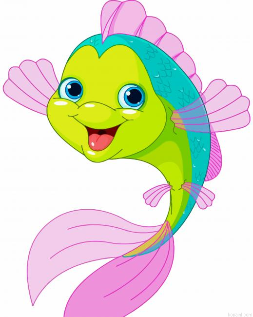 Cute Fish Painting By Numberss.png