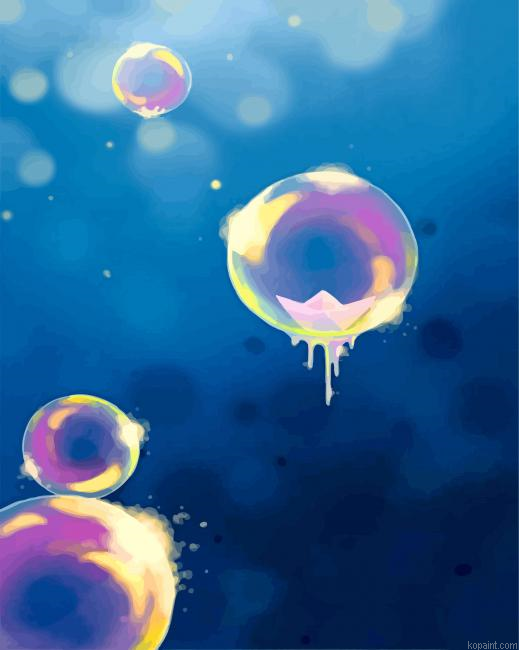 Cute Flying Bubbles Painting By Numberss.png