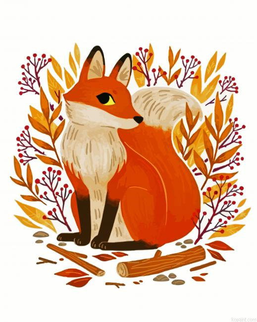 Cute Fox Animal Painting By Numberss.png