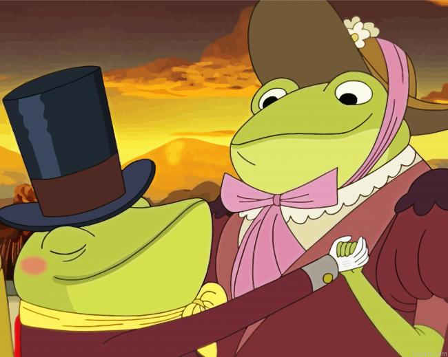 Cute Frogs From Over The Garden Wall Paint By Numbers