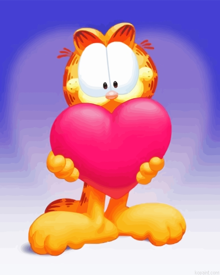 Cute Garfield The Cat Painting By Numberss.png