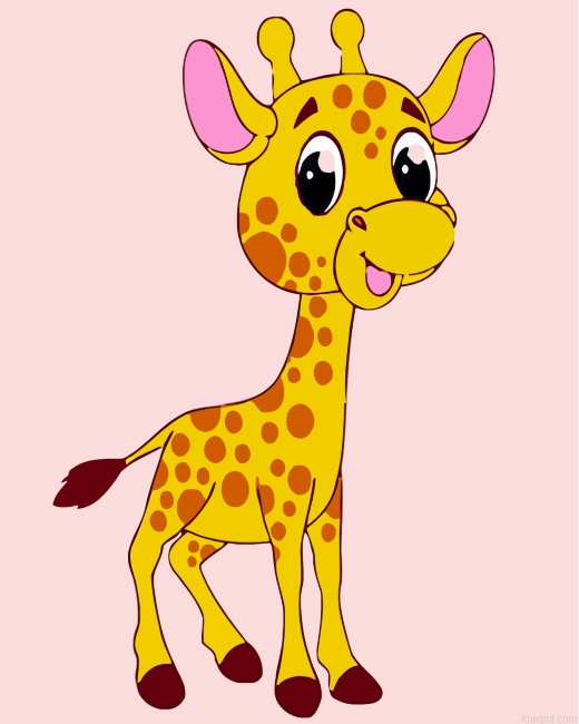 Cute Giraffe Painting By Numberss.png