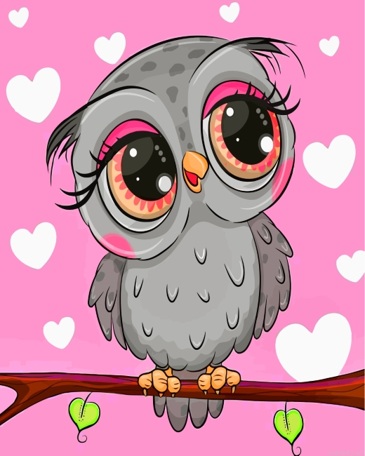 Cute Grey Owl Painting By Numberss.png