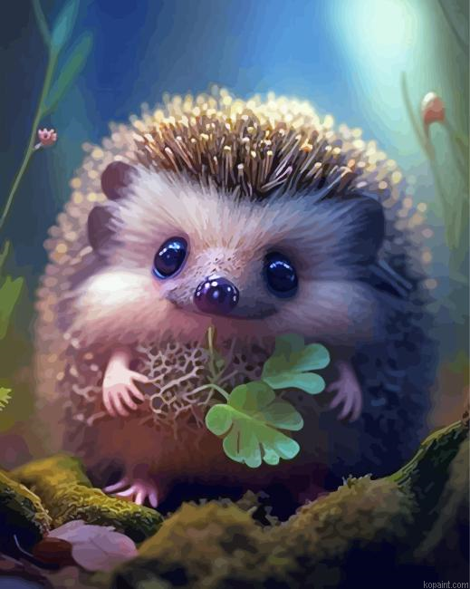 Cute Hedgehog Painting By Numberss.png